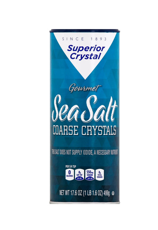Superior Crystal Sea Salt, Coarse Crystals – 17.6 oz Shaker