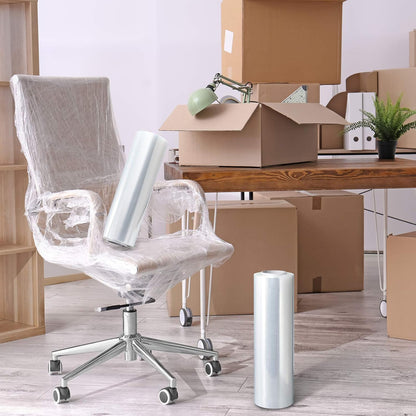 CLEAR CAST PALLET STRETCH WRAP FILM – 18 INCH X 1500 FT – 80 GAUGE 20 MICRON – 4 ROLLS 6000 FT TOTAL