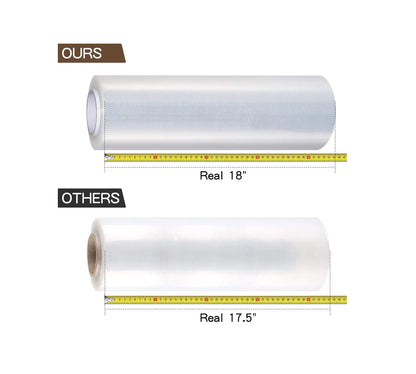 CLEAR CAST PALLET STRETCH WRAP FILM – 18 INCH X 1500 FT – 80 GAUGE 20 MICRON – 4 ROLLS 6000 FT TOTAL