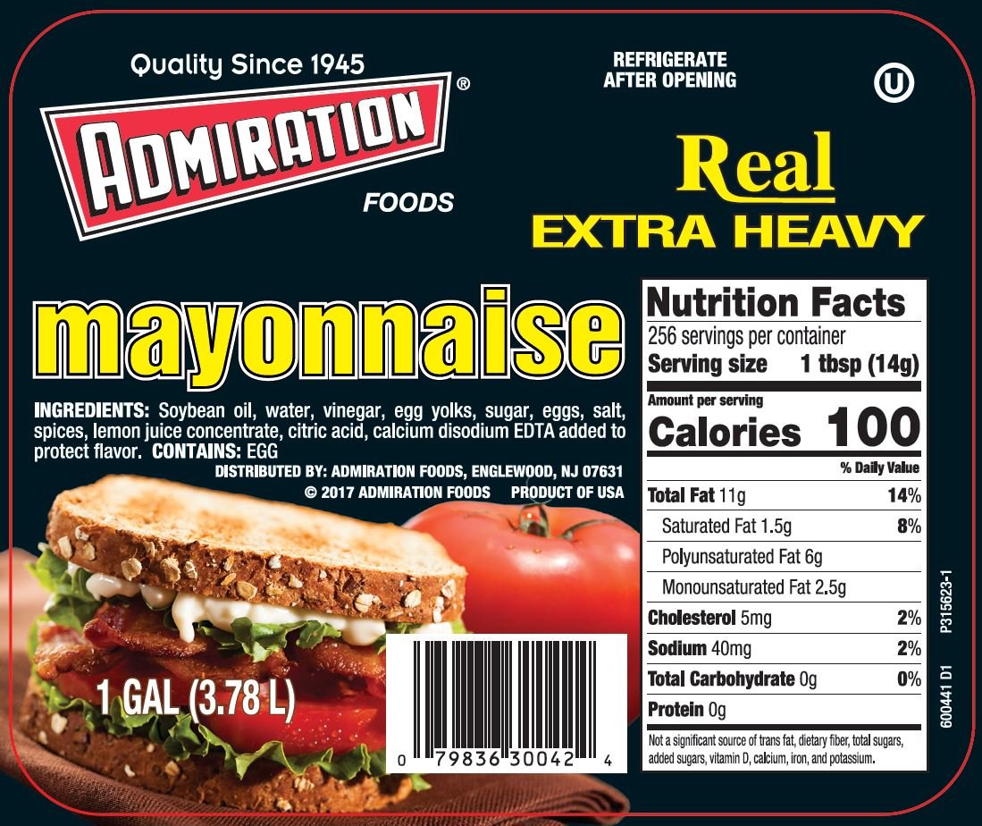 ADMIRATION EXTRA HEAVY MAYONNAISE – FOOD SERVICE GRADE – 128 OZ 1 GALLON
