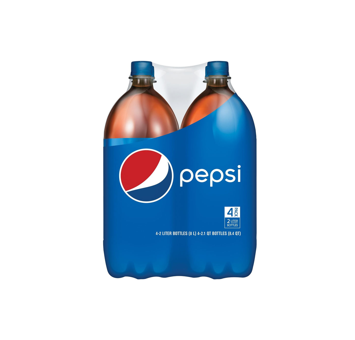 PEPSI COLA SODA, 2 LITER BOTTLES (PACK OF 4)