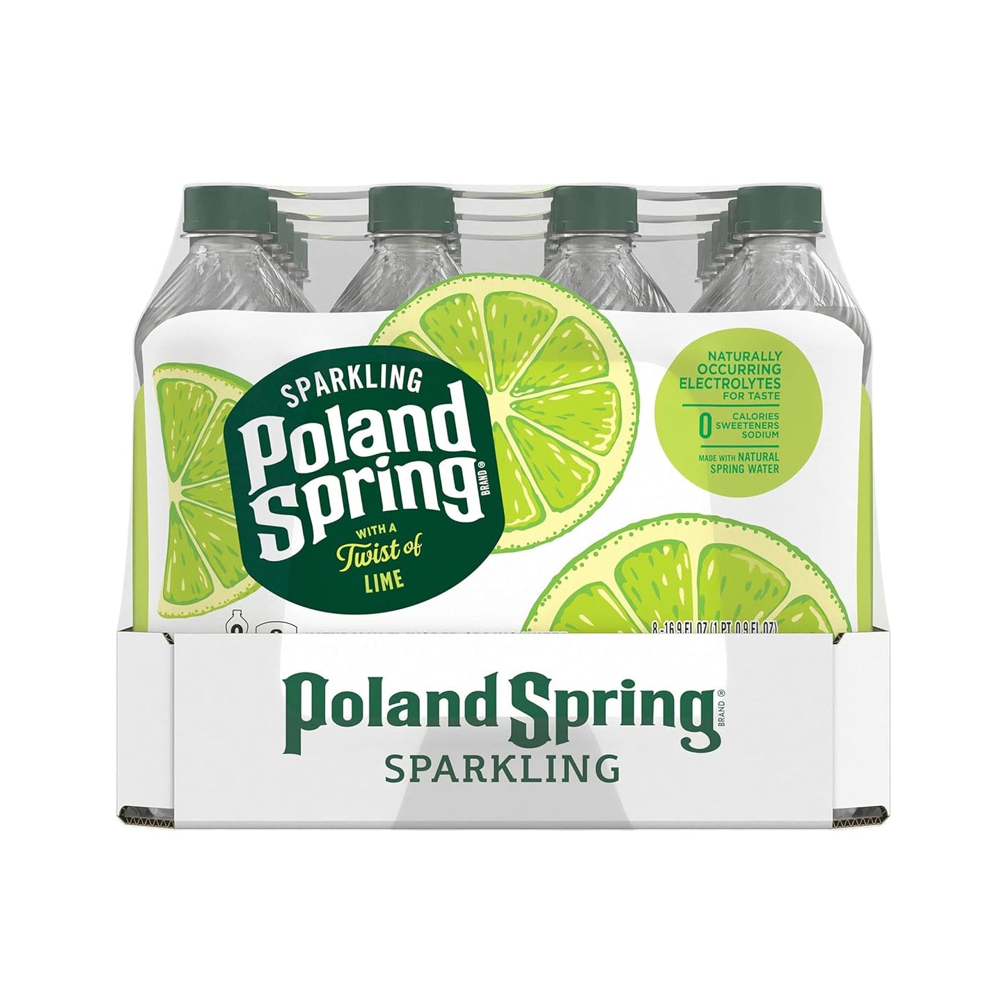 POLAND SPRING SPARKLING WATER, LIME, 0.5 LITER BOTTLES (PACK OF 24)