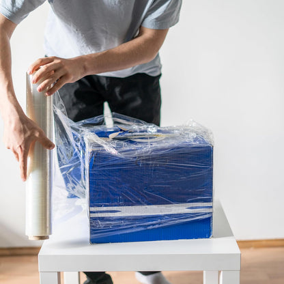 PSBM Clear Cast Stretch Wrap – 12 In x 1500 Ft, 65 Gauge Hand Stretch Film – Pack Of 4 Rolls