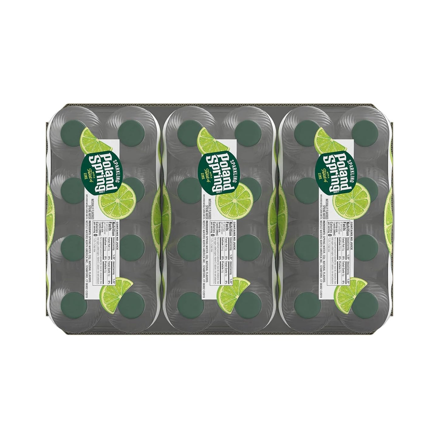 POLAND SPRING SPARKLING WATER, LIME, 0.5 LITER BOTTLES (PACK OF 24)