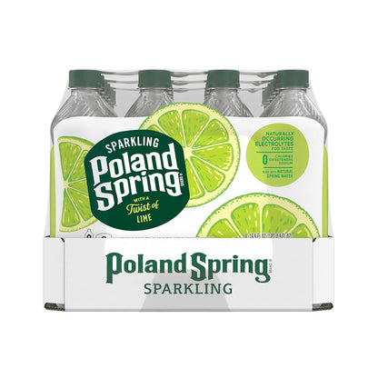 POLAND SPRING SPARKLING WATER, LIME, 0.5 LITER BOTTLES (PACK OF 24)