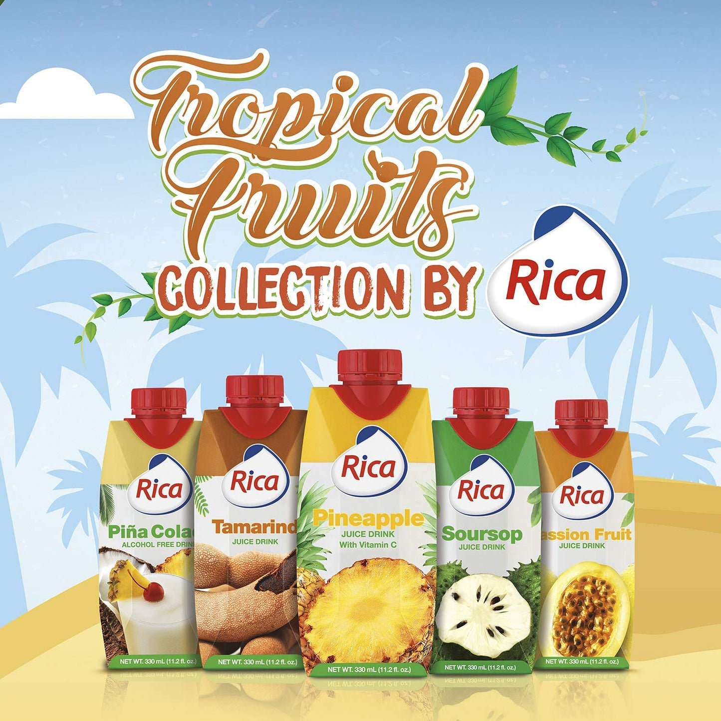 RICA Passion Fruit Juice Drink, 330 ml Cans (12 Pack) – Tropical, Refreshing & Ready-to-Drink