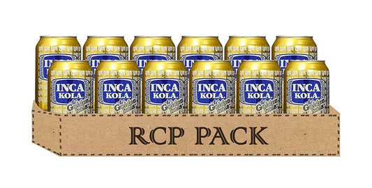 INCA KOLA ORIGINAL GOLDEN SODA, PERUVIAN SOFT DRINK, 12 OZ CANS (PACK OF 24)
