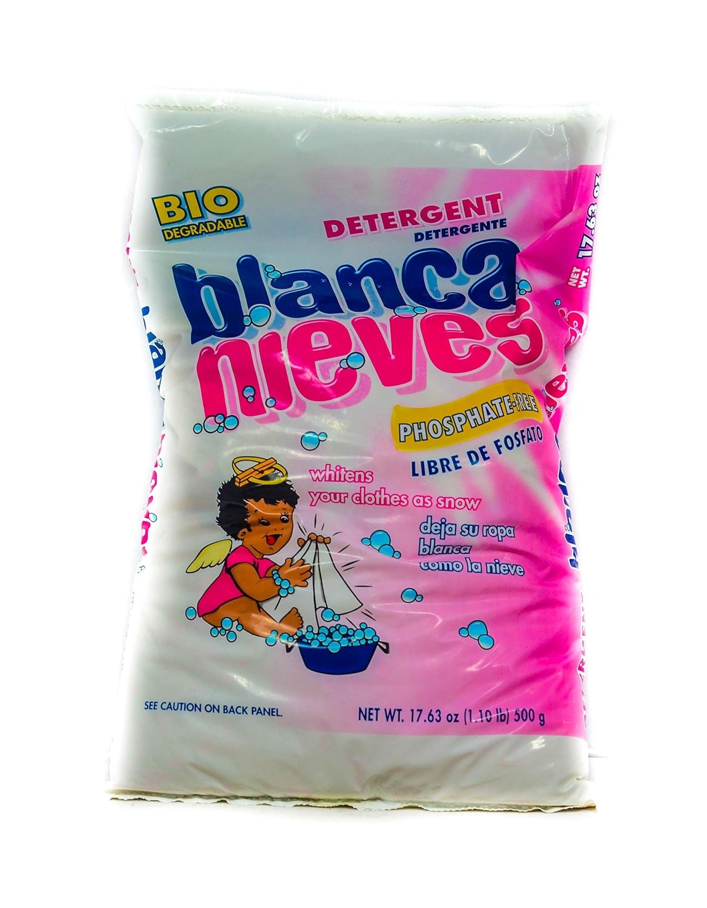 BLANCA NIEVES POWDER LAUNDRY DETERGENT – PHOSPHATE FREE – BIODEGRADABLE – 500 G 17.63 OZ EACH – 3 PACK
