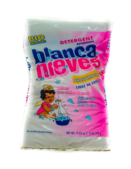 BLANCA NIEVES POWDER LAUNDRY DETERGENT – PHOSPHATE FREE – BIODEGRADABLE – 500 G 17.63 OZ EACH – 3 PACK
