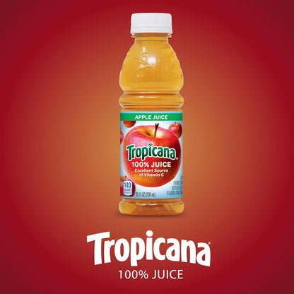 Tropicana 100% Apple Juice – No Added Sugar, 10 Fl Oz Bottles – 24 Pack
