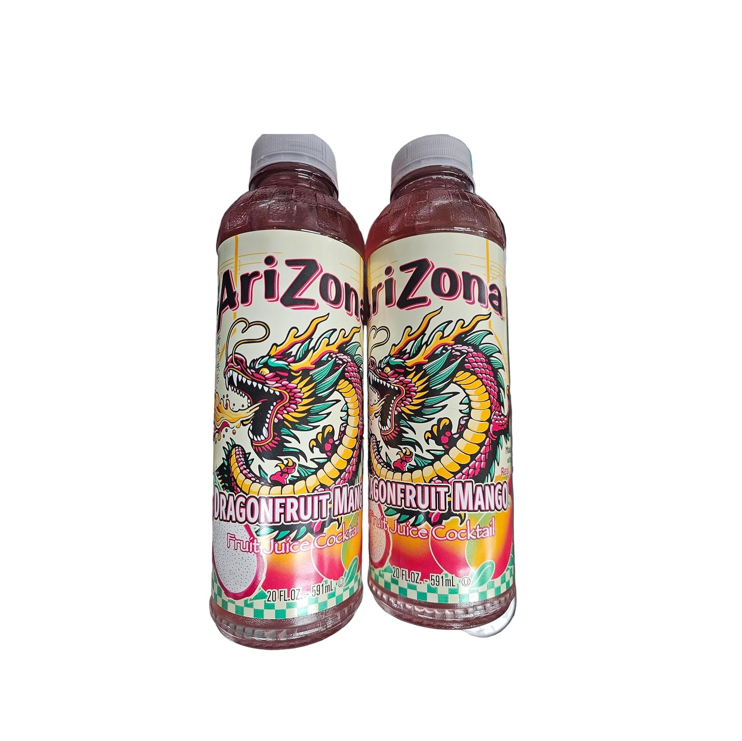 ARIZONA DRAGON FRUIT MANGO JUICE COCKTAIL – 20 FL OZ BOTTLES – PACK OF 24