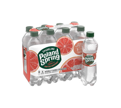 POLAND SPRING SPARKLING WATER, RED RUBY GRAPEFRUIT, 16.9 FL OZ BOTTLES (PACK OF 24)