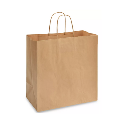 DEMAYA Kraft Brown Paper Bags with Handles – 250 Pack Heavy-Duty Shopping, Retail, Takeout & Gift Bags for Commercial & Everyday Use