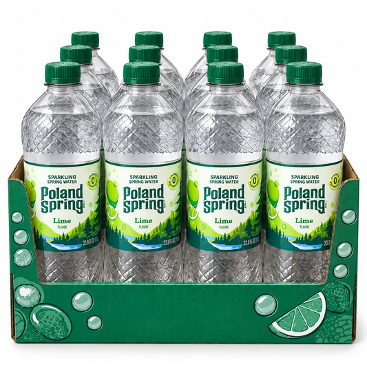 Poland Spring Flavored Sparkling Water, 1 Liter (33.8 fl oz), 12 Bottles