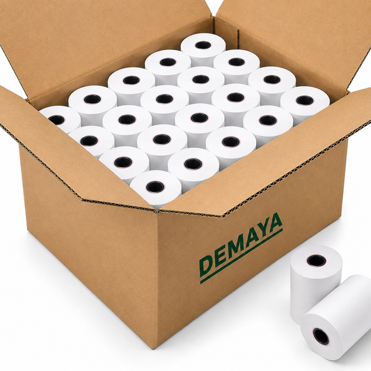 DEMAYA 3 1/8" x 230' BPA-Free Thermal Receipt Paper Rolls – 50 Rolls/Case