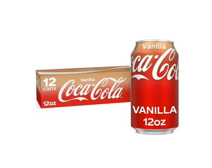 COCA COLA VANILLA SODA – 12 FL OZ CANS – PACK OF 12