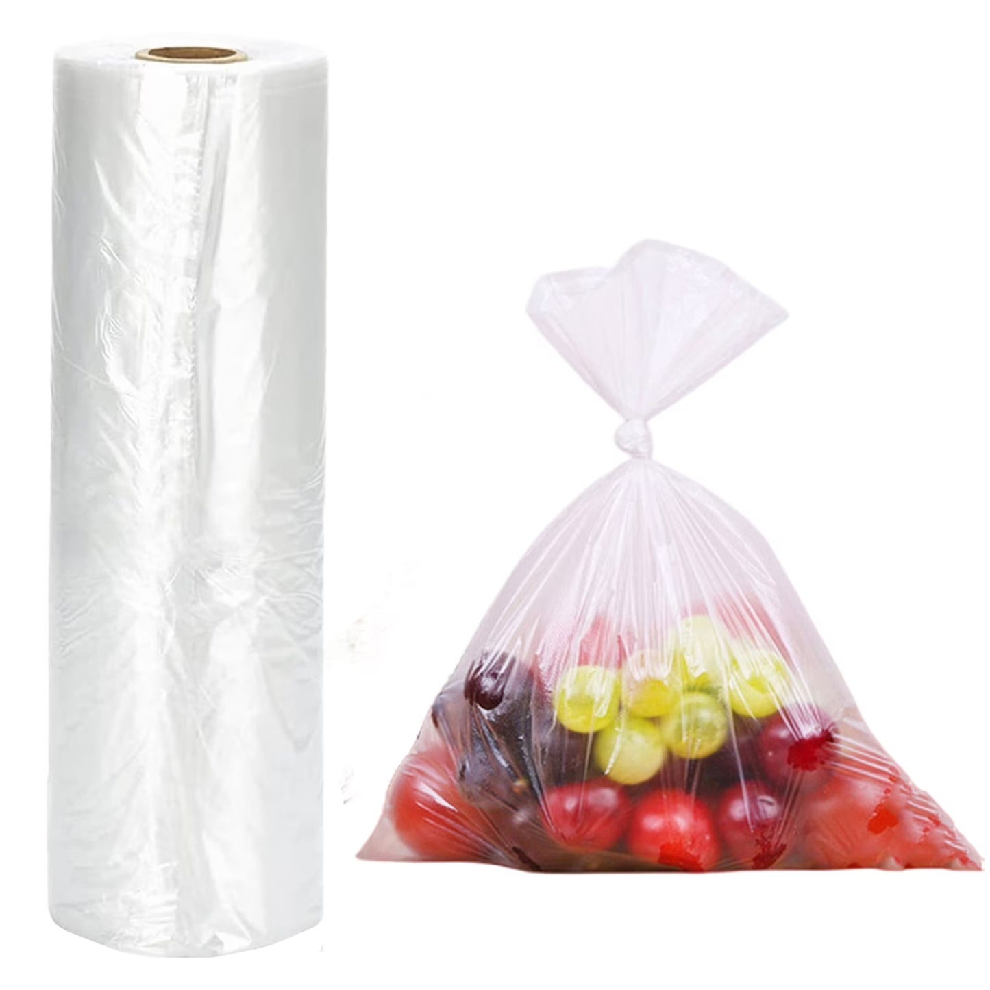 DEMAYA HDPE Clear Produce Bags, 12" x 20" – Heavy-Duty Disposable Food & Grocery Storage Bags