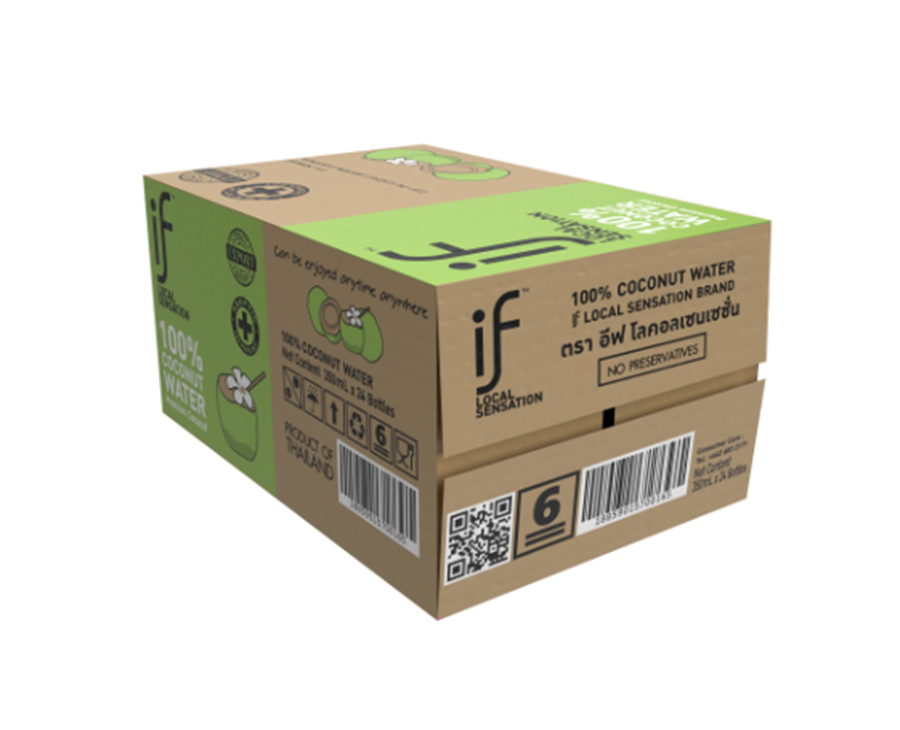 IF 100% Coconut Water – 350 ml | Pure Thai Young Coconut Water | No Added Sugar, Preservatives or Color | Natural Electrolyte Drink