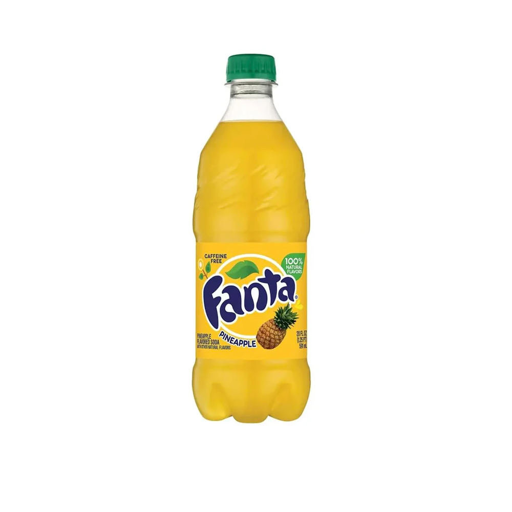 FANTA PINEAPPLE SODA, CAFFEINE-FREE, 20 OZ BOTTLES (PACK OF 24)