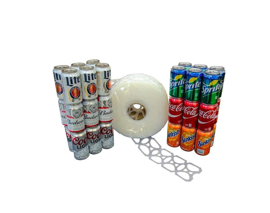 6 PACK CAN RINGS – PLASTIC BEVERAGE CARRIER – FITS 12 OZ CANS – 1000 COUNT ROLL