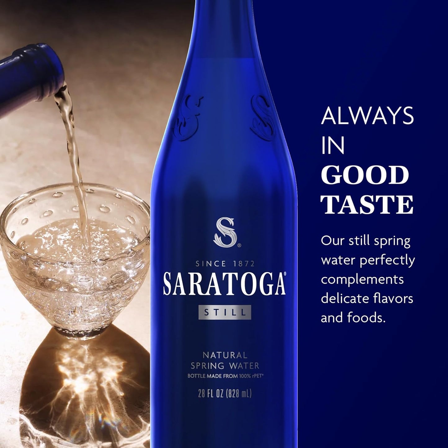 Saratoga Still Spring Water 28 Fl Oz Bottles – 12 Pack PET Plastic Bottles