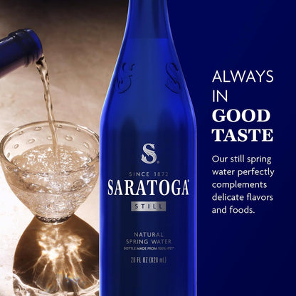 Saratoga Still Spring Water 28 Fl Oz Bottles – 12 Pack PET Plastic Bottles