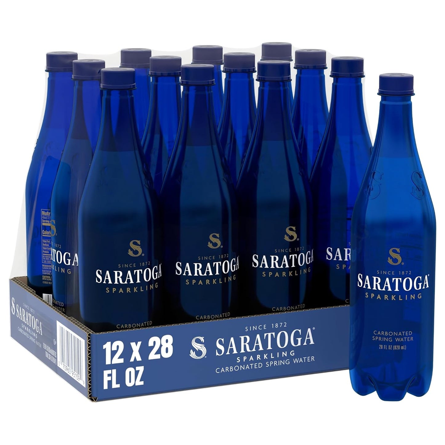 Saratoga Sparkling Spring Water 28 Fl Oz Bottles – 12 Pack PET Plastic