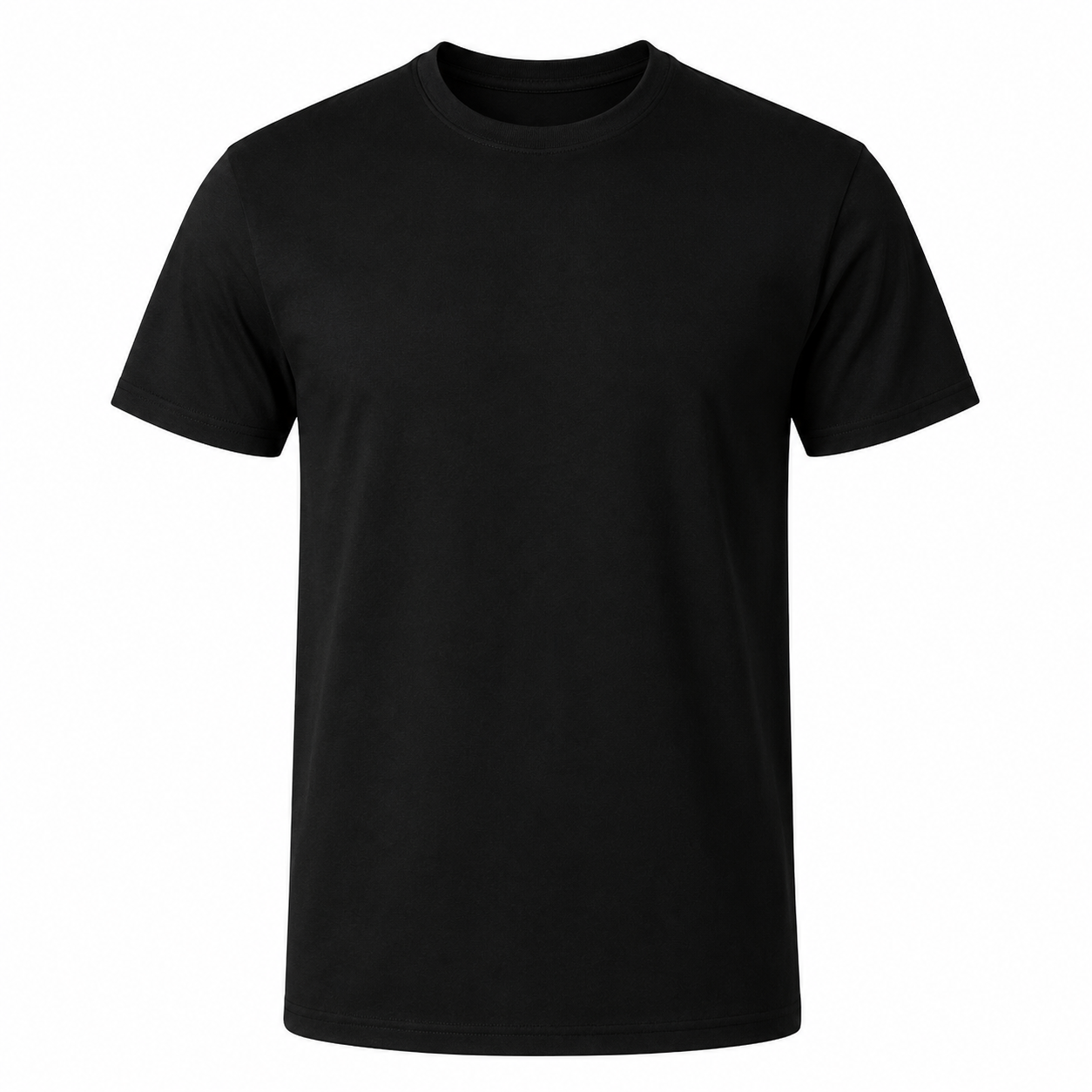Top Supreme Black Short Sleeve Crew Neck T-Shirts, 100% Cotton, Plain Round Neck Basic Tees, 6 Pack