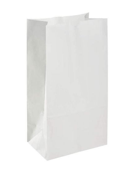 DEMAYA Paper Lunch Bags White, Versatile Paper Lunch Bags for Food, Take Out or Retail Shopping - Sturdy, Self-Standing, 500 Count