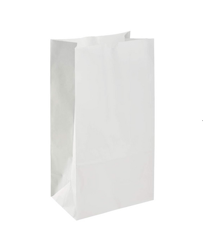 DEMAYA Paper Lunch Bags White, Versatile Paper Lunch Bags for Food, Take Out or Retail Shopping - Sturdy, Self-Standing, 500 Count