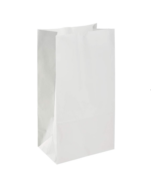 DEMAYA Paper Lunch Bags White, Versatile Paper Lunch Bags for Food, Take Out or Retail Shopping - Sturdy, Self-Standing, 500 Count