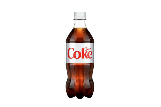 Diet Coke bottle on a light gray background
