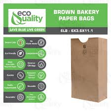BROWN KRAFT PAPER LUNCH BAGS – 6 LB SIZE – 500 COUNT