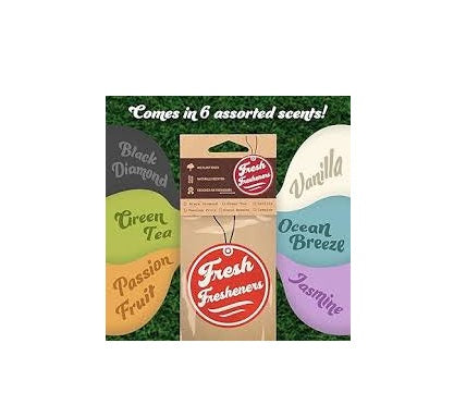 CAR & HOME LONG-LASTING AIR FRESHENERS, ASSORTED SCENTS, 6 PACK
