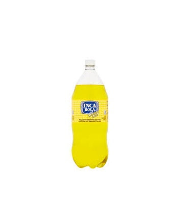 INCA KOLA GOLDEN SODA, PERUVIAN SOFT DRINK, 2 LITER BOTTLES (PACK OF 8)