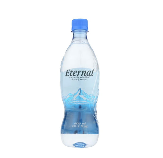 Eternal Naturally Alkaline Spring Water, 600 mL Bottles, Special Price Available in 12 Pack or 24 Pack,
