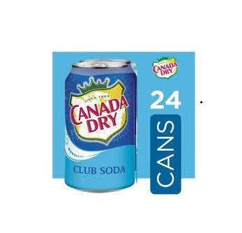 CANADA DRY CLUB SODA – 12 FL OZ CANS – PACK OF 24