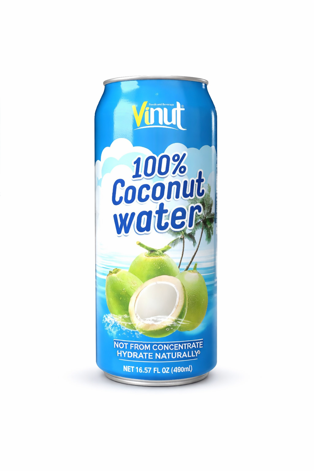 Vinut Original Coconut Water Drink – Natural Hydration, 16.57 Fl Oz Cans – 12 Pack