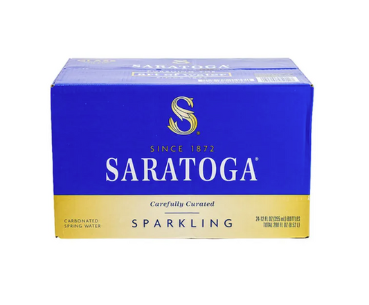 Saratoga Sparkling Water – 12 Fl Oz Glass Bottles – 24 Pack