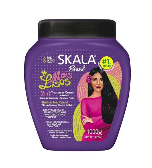 Skala Mais Lisos 2-In-1 Conditioning Treatment And Combing Cream – Anti-Frizz, Hydrating Formula For Straight Hair