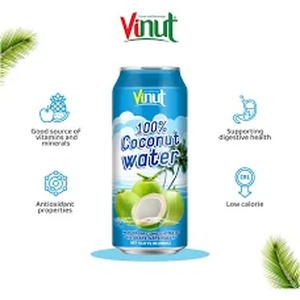 Vinut Original Coconut Water Drink – Natural Hydration, 16.57 Fl Oz Cans – 12 Pack